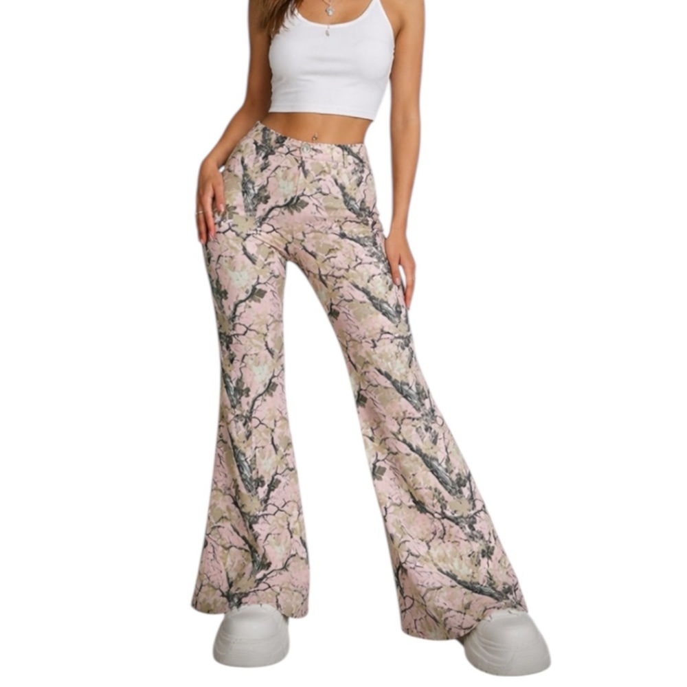 Playboy Pink Camo Fleece Flare Sweatpants Y2K Medium 💕